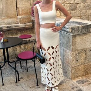 White skirt matching set